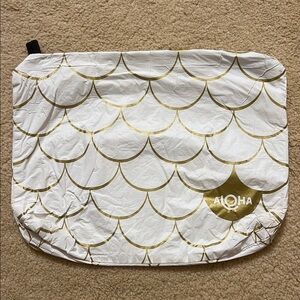 Aloha Collection White and Gold Fish Scale Pouch